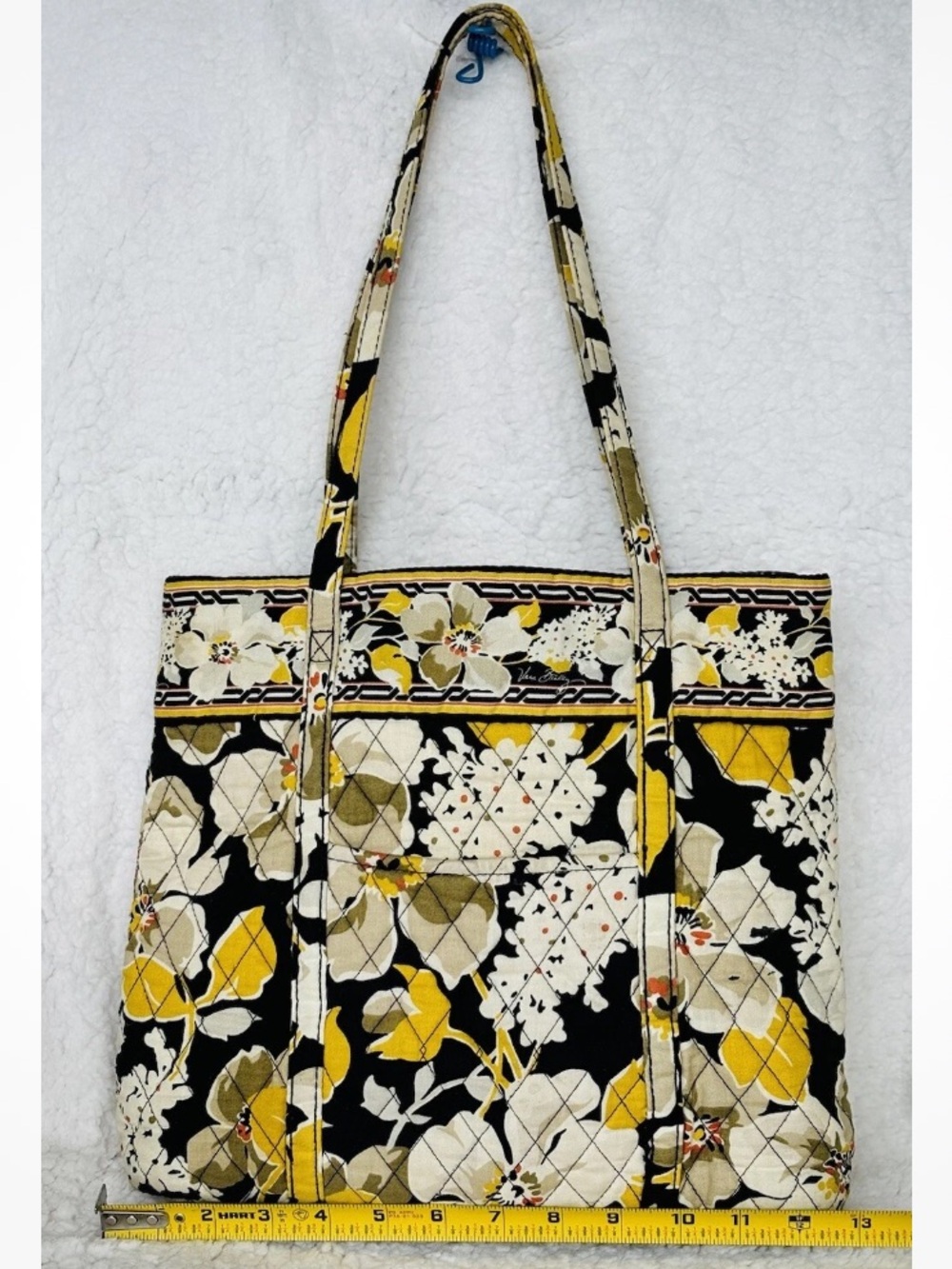 Vera Bradley quilted cotton tote bag in the Dogwood pattern.